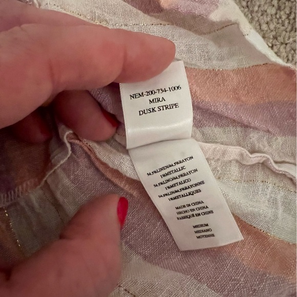 Rails Cream & Pink Striped Peplum Tank Top Size M - Picture 5 of 7